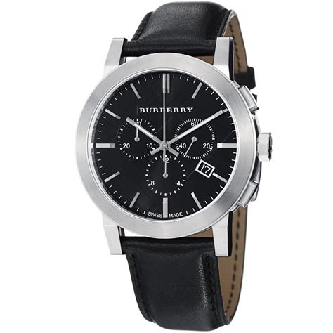 burberry swiss chronograph women's|Burberry Women's BU9356 Large Check Black Leather Strap .